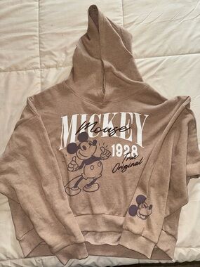 Mickey Mouse Beige Graphic Hoodie - 1928 Design